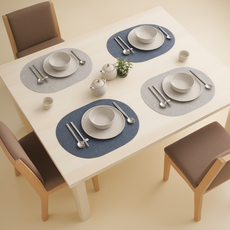 더웅 간편세척 논슬립 양면 테이블매트, 2개, 45 x 30 cm, 라이트그레이+라이트블루