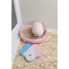 미니메추리 햄스터 소동물 모래목욕통 핑크 (개방형)