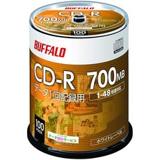 [Amazon.co.jp CD-R 700MB RO-CR07D-100PWN 한정] 버팔로 데이터용 1회 기록용 100장, 1개