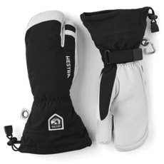 Hestra 남성 및 여성용 스키 장갑: 아미 가죽 세 손가락 겨울 장갑 블랙 12, 10