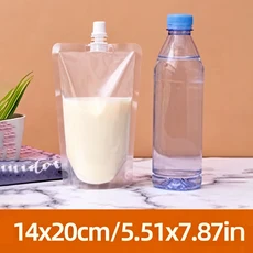 10개입 스파우트 음료수 저장용 캡 포함) 재사용 가능 포장 백 식품 등급, 05 14x20cm(550ml)
