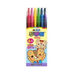 지구화학 색연필 투명이 6색 샤프식 돌돌이색연필 미술용품, 없음