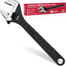 SEDY 6인치 조절 렌치 인치/미터 스케일의 블랙 옥사이드 마감 와이드 죠 스패너 자동차 배관 및 가정용 수리용 프리미엄 드롭 단조강