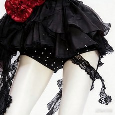 張元英同款cos服女團IVE演出服暗黑風立體花蕾絲甜酷舞臺演出服裝