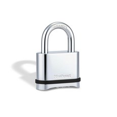 Kwikset 아연 재설정 가능한 4자리 조합 자물쇠 야외 게이트 및 보관 5.1cm(2인치) 바디 2.5cm(1인치) 걸쇠 1팩 블랙, 1" Shackle, 크롬, 1