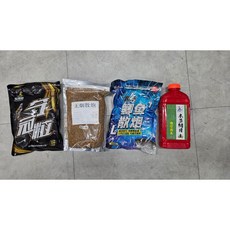 주한피싱 민물 떡밥 민물낚시 미끼 밑밥 첨가제 유타미 고단백 4종세트, 1세트, 2150ml