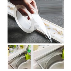 씽크대 곰팡이방지 투명 실리콘 방수테이프 추천 주방 간편 모서리물때 물막이 싱크대 위생관리 욕조, 5cmX10m, 1개