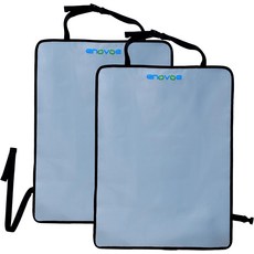 에노보에 킥 매트 - 2종 세트 어린이 발용 뒷좌석 보호대 카시트 등받이 먼지와 흠집으로부터 내구성 있는 소재 16.8x32.8인치 핑크, Grey, 2-Pack