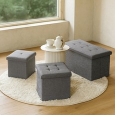 레토 패브릭 스툴 수납 화장대 의자, LFC-S01(중형), 1개