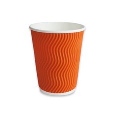 TYP 럭셔리 3중 단열종이컵 웨이브 오렌지 12온스 360ml, 1세트, 100개입