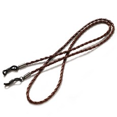 보청기 끈 줄 분실방지 스트립 꽈배기형, 1개, 브라운색 양쪽