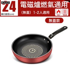 DFMEI 不粘鍋家用晶鑽不粘煎鍋廚房煎鍋牛排鍋攤餅鍋通用爐竈平底鍋, 1個, 24cm煎鍋無蓋, 如圖