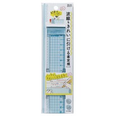 KUTSUWA HiLiNE 可畫波浪線的直尺 15公分, 1個, 藍色