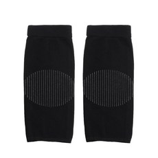 탄성 통증 완화 러닝 사이클링 레그 워머 무릎 슬리브 보호대 패드 실크 스타킹, 색상: 2. black, 1개