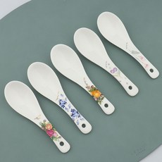 삼미 도자기 스푼, 1개, 블루로즈-대스푼