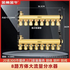 온수분배기 바닥난방물분배 유량분리기 보일러분배기, G. 8구 입방체 대유량 동 분배기