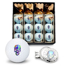 골프공 선물 셋트 3피스 고반발 베르티니 오브제 더즌 셋트 VOC-D, 1개, 12개입, 스컬(해골) AB