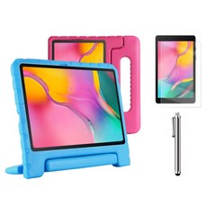 갤럭시탭A 10.1 호환 에바폼 커버 케이스+액정필름+터치펜 SM-T510 T510N T515 T515N 케이스나라, 블루, 1개