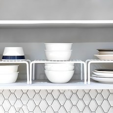 Saenghwalgongsik 雙層碗盤整理架 3件組, 白色