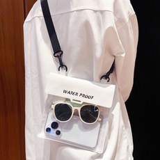 手機防水袋 大尺寸 大容量 可觸屏 游泳 潛水 漂流裝備 斜挎防水包, 1個, 【白色】密封條防水丨靈敏觸屏丨可拍照