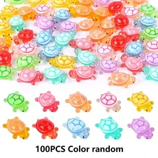 50/100 Pcs 어둠 속에서 빛나는 귀여운 미니 거북이 장식품 마이크로 풍경 어린이 장난감 홈 선물, 02 100PCS, 1개