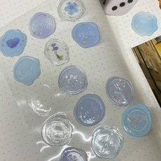로컬코리아 투명 실링왁스 스티커 블루 실링왁스도장