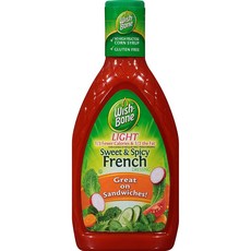 위시본 라이트 스위트 & 스파이시 프렌치 샐러드 드레싱 443.6ml Wish-Bone Light Sweet & Spicy French Salad Dressing 15 FL O, 1개, 444ml