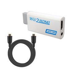 Wii to HDMI 닌텐도 위 게임기 변환잭 컨버터 위젠더 1080P 업스케일링 TV 케이블 출력 연결 WII2HDMI, WII젠더 케이블2M, 1개