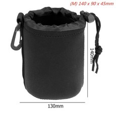 카메라 백팩 크로스백 가방 alloet 렌즈 풀 사이즈 s m l xl 네오프렌 방수 소프트 비디오 렌즈 보관 파우치 케이스 dslr 렌즈 보호기, 블랙엠, 1개