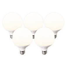 라인조명 LED 에코 숏볼구 15w 주광 전구 주백, 5개, 주백색