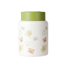 HANQI 316不鏽鋼燜燒杯卡通圖案 小容量迷你保溫杯, 綠色, 1個, 260ml