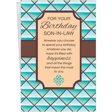 Chuck's Card-O-Rama - Son-in-Law 생일 카드 - 미국 제조 - 대형 카드는 25.4cm x 19.7cm(10 x 7.75x2.54cm)까지 열립니다 -, Chuck's Card-O-Rama - Son-in-L