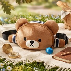 버블뮤 피기백 힙색 스타일 곰돌이 캐릭터 봉제 힙색 슬링백 아동용 외출 가방
