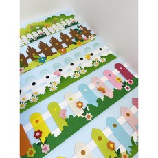 봄환경판 펠트울타리 유치원 어린이집환경판꾸미기 게시판꾸미기, 색동 둥근 울타리