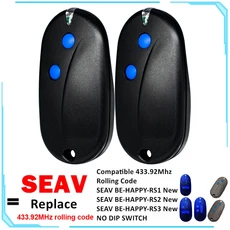 SEAV BE HAPPY RS2 433.92MHz 롤링 코드 차고 문 원격 제어 교체 게이트 오프너 송신기, 02 2 pcs