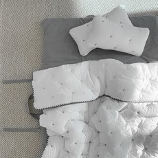 안단테아다지오 별 그레이 사계절 광목 순면 먼지없는 일체형 낮잠이불 낮잠이불세트, 별그레이패드+베개커버