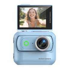 원플러스 울트라 HD 액션 카메라 플립 스크린 마그네틱 넥 스트랩 흔들림 방지 와이파이 썸 아웃도어, 03 Blue