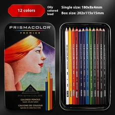 Prismacolor 프리미어 오일 기반 컬러 연필 세트 아티스트 페이드 방지 우수한 블렌드성 생생한 색상 2, 02 12 colors  oily
