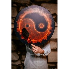 문 달 스타일 사운드 양피 모조 드럼 타악기 이클립스 비건 샤먼, 4. 주황색 팔괘, 1개