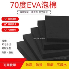 特硬70度黑色EVA泡棉板材，高密度環保泡沫板，COS模型材料/减震墊，客製化尺寸, 1個, 1米*1米*5毫米【70度黑色】