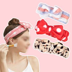 사우나 목욕 헤어밴드 세수 리본 세안밴드 파자마 파티 피부 미용 터번 세면 마사지, 2-3. 줄무늬 / 믹스