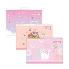 스케치북(CR-11861)-여아용 디자인 3종랜덤 4개입, 30매, 1세트