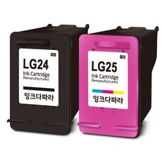 잉크다파라 엘지 LG24 LG25 XL 호환잉크 세트, 1세트, LG24검정+LG25컬러/호환