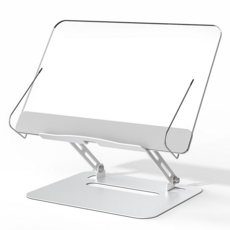 코믈리 프리미엄 높이조절 접이식 투명독서대, 화이트 투명 화이트 투명