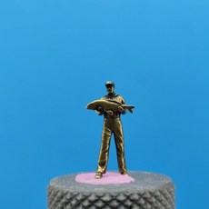 황동 낚시꾼 미니 피규어 장식품, 브론즈, 1