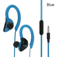 가성비유선이어폰 방수 귀걸이형 러닝헬스운동스포츠, 파란