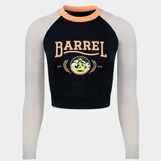 BARREL 動感學院風露腰長袖防曬上衣