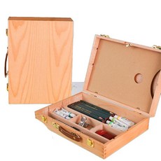 우드 화구박스 정리함 수납함 그림 나무 화구통, HH-2 핸드헬드 페인팅케이스
