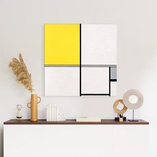 더 아트 컴퍼니 몬드리안 추상화그림 22종 집중력 창의력 향상 아이방 사무실 작업실 인테리어 명화그림, 8. PM-노랑의 구성