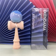 純木防滑劍玉kendama技巧球：懷舊童玩，新手適用，木製拋接劍球，訓練手眼協調, 漸變藍PU漆, 1個